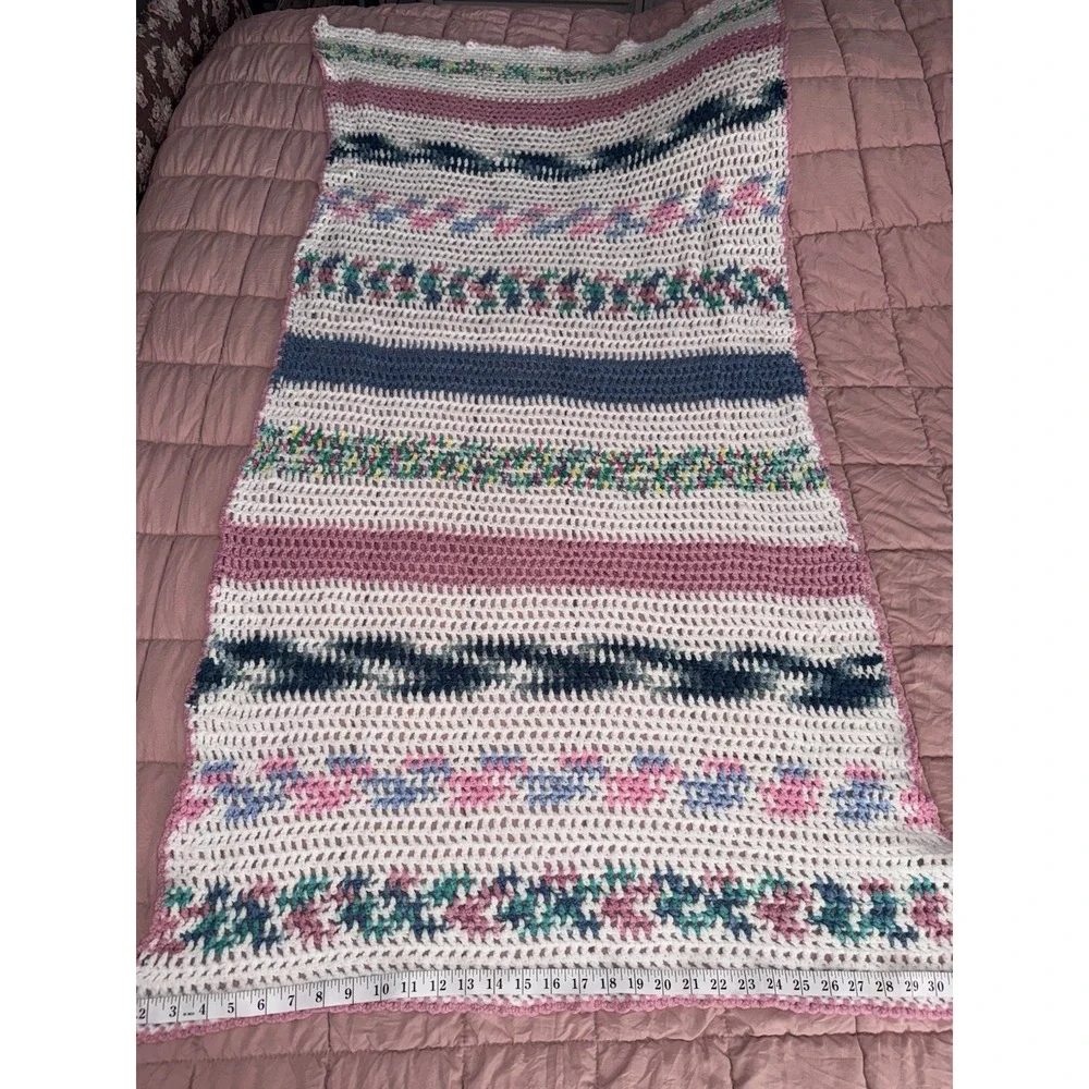 Handmade Crocheted Baby Afghan Or Shoulder Shawl